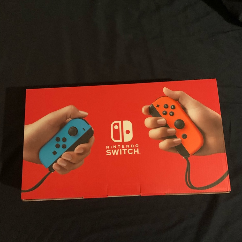Nintendo Switch Console with Neon Blue & Red Joy